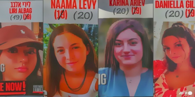 Empat tentara Israel yang disandera Hamas: Liri Albag, Naama Levy, Karina Ariev dan Daniela Gilboa/AFP