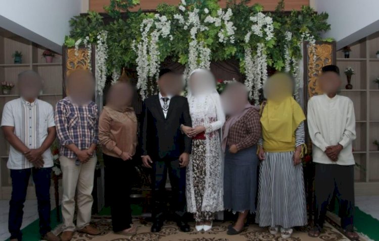 Foto pernikahan warga binaan kasus narkoba Lapas kelas I Madiun yang terkesan mewah. Wabin berinisial CL diduga merupakan bandar narkoba/ist.