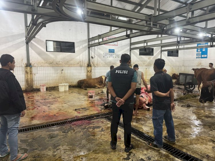 Satreskrim cek RPH di Candimulyo. Foto: ist