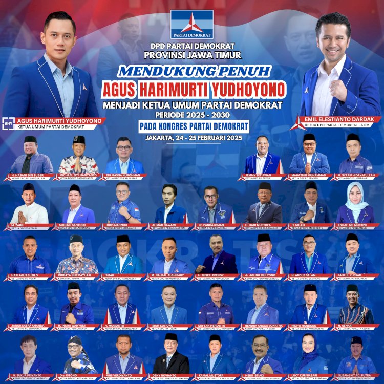 Poster deklarasi 38 DPC Demokrat se-Jatim mendukung AHY/ist