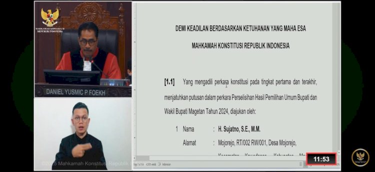 Hasil putusan sidang sengketa pilkada MK putuskan PSU di 4 TPS di Magetan/ist