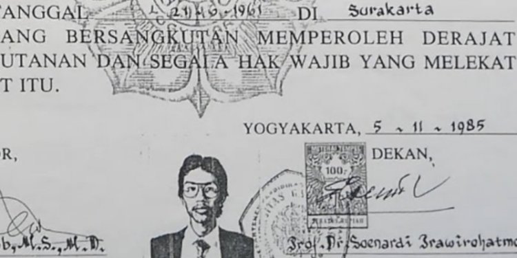 Fotokopi ijazah S1 Kehutanan Presiden ke-7 RI Joko Widodo/Ist