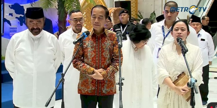 Puan Maharani (paling kanan) di acara buka puasa bersama Partai Nasdem di Nasdem Tower, Jakarta Pusat, Jumat 21 Maret 2025/RMOL
