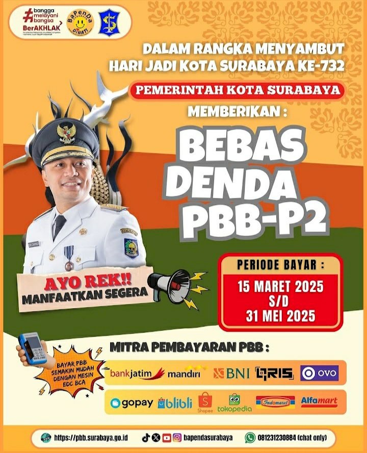 Pemutihan Denda PBB-P2 hingga 31 Mei 2025/RMOLJatim