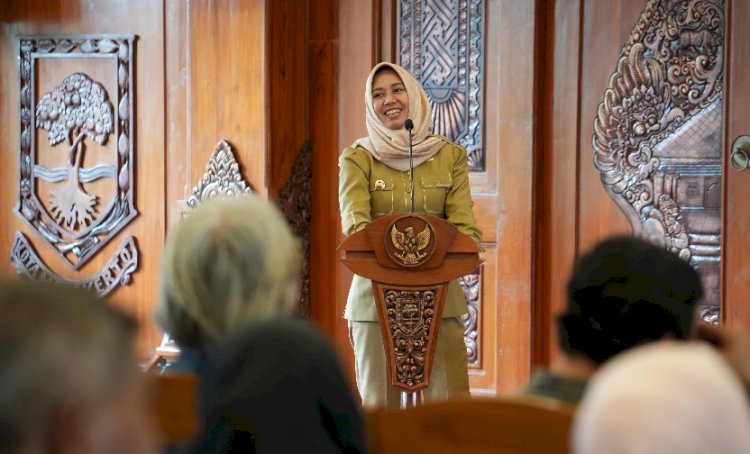 Wali Kota Mojokerto Ika Puspitasari saat menghadiri sosialisasi e-katalog perusahaan pers/ist