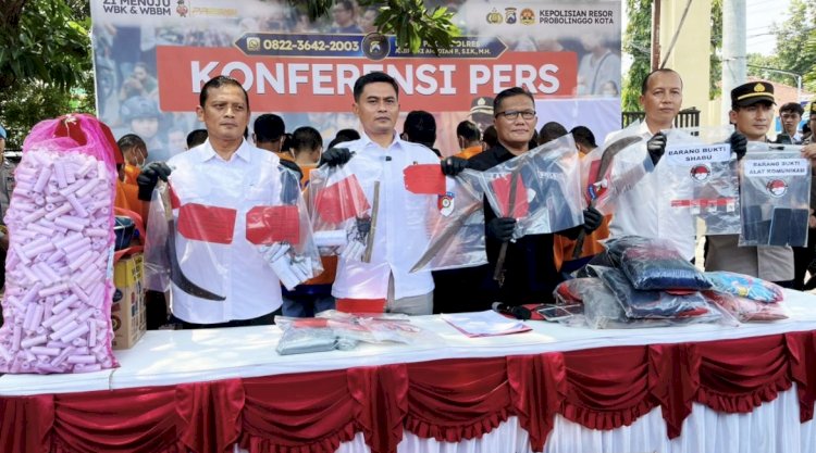 Pres rilis hasil ungkap operasi pekat Polres Probolinggo Kota/Ist