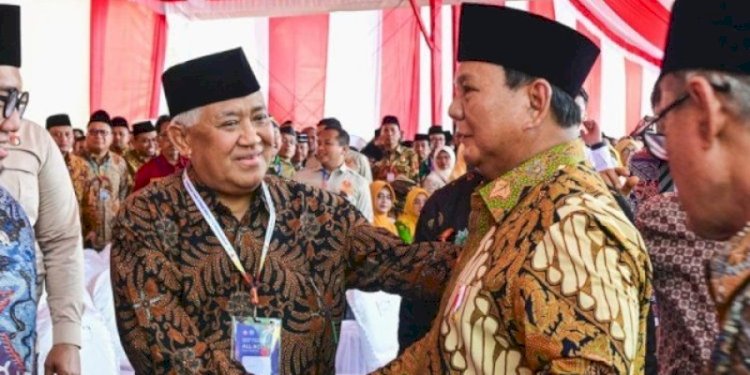 Din Syamsuddin bersama Prabowo Subianto/Net