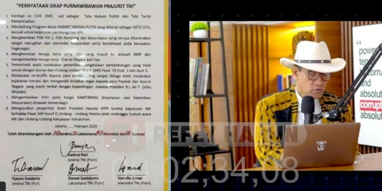 Refly Harun dan edaran tuntutan Forum Purnawirawan TNI/RMOL