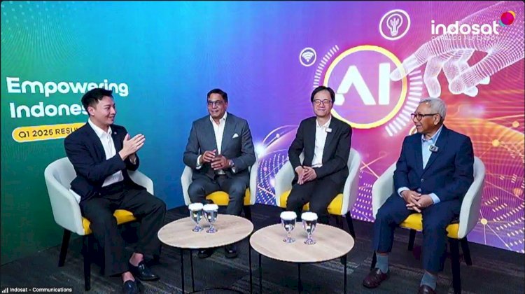 Jajaran Direksi Indosat Ooredoo Hutchison (IDX: ISAT) dalam paparan kinerja kuartal 1/2025/ ist