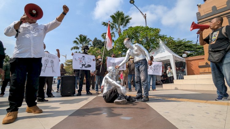 Aksi Mimbar bebas di Sumber Umis kota Madiun/RMOLJatim