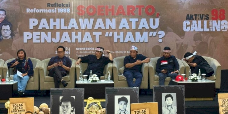 Diskusi publik bertajuk “Refleksi 27 Tahun Reformasi: Soeharto Pahlawan atau Penjajat HAM?” di Grand Syahid, Jakarta, pada Sabtu 24 Mei 2025/RMOL